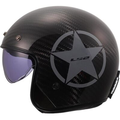 LS2, Motorradhelm, OF601 BOB II CARBON STAR Jethelm grau XXL (XXL, 63 - 64 cm) LS2, Motorradhelm, OF601 BOB II CARBON STAR Jethelm grau XXL (XXL, 63 - 64 cm)