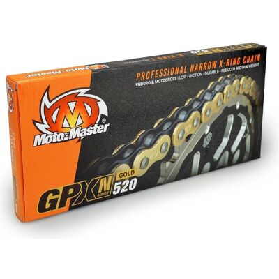 Moto-Master, Motorrad Zubehör, Antriebskette Gpxn-520g Professionelle Schmale X-Ring Motocross / Enduro Racing X-Ring Moto-Master, Motorrad Zubehör, Antriebskette Gpxn-520g Professionelle Schmale X-Ring Motocross / Enduro Racing X-Ring