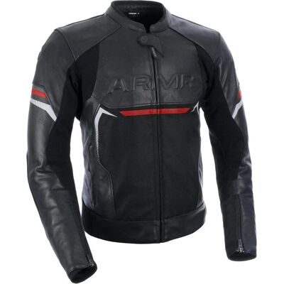 Armr, Motorradjacke, Herren Leather Motorcycle Jacket Raiden 3.0 Leder-Motorradjacke, schwarz/red, XL (Herren, XL) Armr, Motorradjacke, Herren Leather Motorcycle Jacket Raiden 3.0 Leder-Motorradjacke, schwarz/red, XL (Herren, XL)