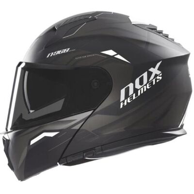 Nox, Motorradhelm, PROMOTION Klapphelm mit Visier N968 ULTRA Farbe Schwarz/Weiss Matt Grösse XL (XL) Nox, Motorradhelm, PROMOTION Klapphelm mit Visier N968 ULTRA Farbe Schwarz/Weiss Matt Grösse XL (XL)