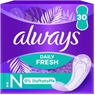 Always, Binden, Daily Fresh Normal 0 % (30x) Always, Binden, Daily Fresh Normal 0 % (30x)