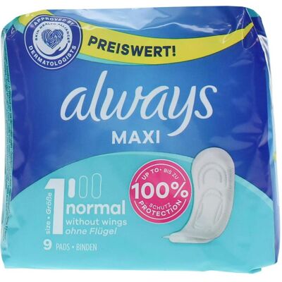 Always, Binden, Maxi Normal (9x) Always, Binden, Maxi Normal (9x)