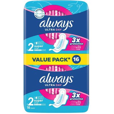 Always, Binden, Ultra Day Super Duo Damenbinden 16 Stück (16x) Always, Binden, Ultra Day Super Duo Damenbinden 16 Stück (16x)