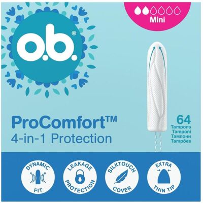 o.b., Tampons, ProComfort tampony Mini 64szt. (64x, Mini) o.b., Tampons, ProComfort tampony Mini 64szt. (64x, Mini)