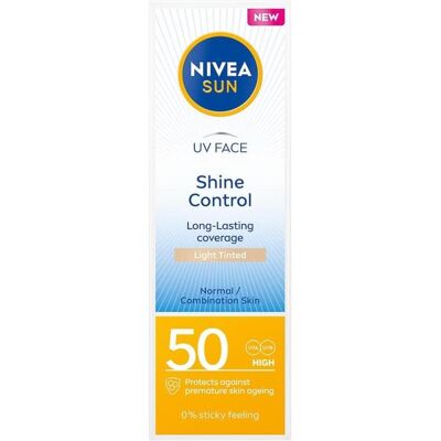 NIVEA, Sonnencreme, SUN Shine Control Matujący krem koloryzujący do twarzy Light Tinted SPF50 50 ml (SPF 50, 50 ml) NIVEA, Sonnencreme, SUN Shine Control Matujący krem koloryzujący do twarzy Light Tinted SPF50 50 ml (SPF 50, 50 ml)