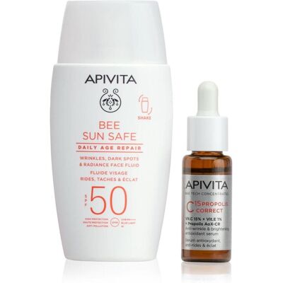 Apivita, Sonnencreme, Bee Sun Safe Reparación Antiedad Diaria Spf50 Estuche 2 pz (SPF 50) Apivita, Sonnencreme, Bee Sun Safe Reparación Antiedad Diaria Spf50 Estuche 2 pz (SPF 50)