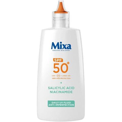 Mixa, Sonnencreme, Hautwluid gegen Hautunreinheiten SPF 50+ Anti Imperfection (Tägliches UV-Fluid) 40 ml (SPF 50+, 40 ml) Mixa, Sonnencreme, Hautwluid gegen Hautunreinheiten SPF 50+ Anti Imperfection (Tägliches UV-Fluid) 40 ml (SPF 50+, 40 ml)