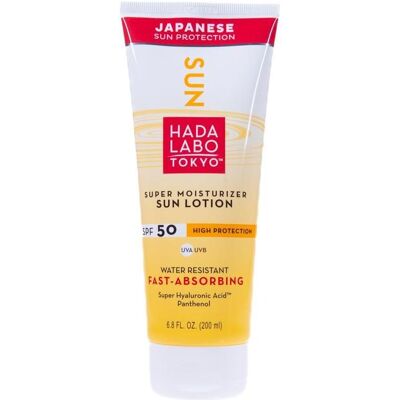 Hada Labo, Sonnencreme, Tokyo Super Moisturizer Sun Lotion for Body with Super Hyaluronic (SPF 50, 200 ml) Hada Labo, Sonnencreme, Tokyo Super Moisturizer Sun Lotion for Body with Super Hyaluronic (SPF 50, 200 ml)
