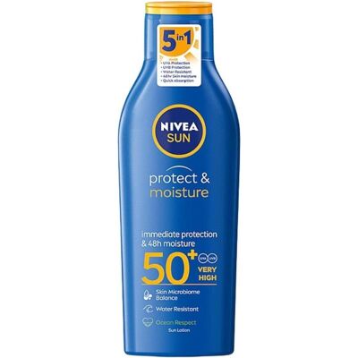 NIVEA, Sonnencreme, Protect und Moisture (SPF 50, 200 ml) NIVEA, Sonnencreme, Protect und Moisture (SPF 50, 200 ml)
