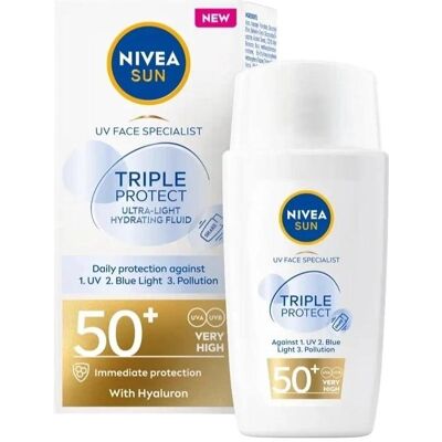 NIVEA, Sonnencreme, Sun Face Dreifachschutz (SPF 50+, 40 ml) NIVEA, Sonnencreme, Sun Face Dreifachschutz (SPF 50+, 40 ml)