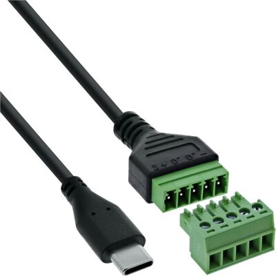 InLine USB-C Stecker an Terminalblock (USB Typ-C, 5 cm), Data + Video Adapter, Grün, Schwarz InLine USB-C Stecker an Terminalblock (USB Typ-C, 5 cm), Data + Video Adapter, Grün, Schwarz