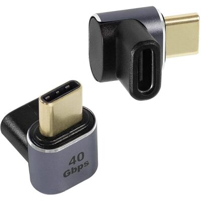 PremiumCord Adaptér USB-C na USB-C, USB 4.0, zahnutý 90° (USB Typ-C), Data + Video Adapter PremiumCord Adaptér USB-C na USB-C, USB 4.0, zahnutý 90° (USB Typ-C), Data + Video Adapter