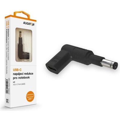 Aligator USB-C-Netzteil 4,8 x 1,7 mm (erweitert) für Asus/ Compaq/ HP -Laptops, Notebook Netzteil, Schwarz Aligator USB-C-Netzteil 4,8 x 1,7 mm (erweitert) für Asus/ Compaq/ HP -Laptops, Notebook Netzteil, Schwarz