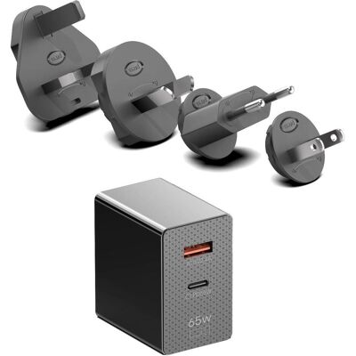 BTI Wallmount GaN 65W USB-C Adapter (65 W), Notebook Netzteil, Schwarz BTI Wallmount GaN 65W USB-C Adapter (65 W), Notebook Netzteil, Schwarz