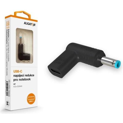 Aligator USB-C-Netzteil 4,5 x 3,0 mm für HP -Laptops, Notebook Netzteil, Schwarz Aligator USB-C-Netzteil 4,5 x 3,0 mm für HP -Laptops, Notebook Netzteil, Schwarz