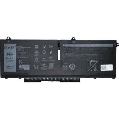 Dell 58WHr 4C Battery (4 Zellen, 3625 mAh), Notebook Akku, Schwarz Dell 58WHr 4C Battery (4 Zellen, 3625 mAh), Notebook Akku, Schwarz