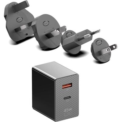 BTI Wallmount GaN 45W USB-C Adapter (45 W), Notebook Netzteil, Schwarz BTI Wallmount GaN 45W USB-C Adapter (45 W), Notebook Netzteil, Schwarz