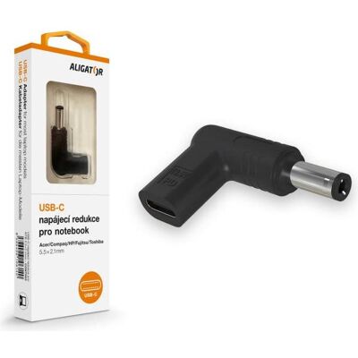 Aligator USB-C-Netzteil 5,5 x 2,1 mm für Acer/ Compaq/ HP/ Fujitsu/ Toshiba -Laptops, Notebook Netzteil, Schwarz Aligator USB-C-Netzteil 5,5 x 2,1 mm für Acer/ Compaq/ HP/ Fujitsu/ Toshiba -Laptops, Notebook Netzteil, Schwarz