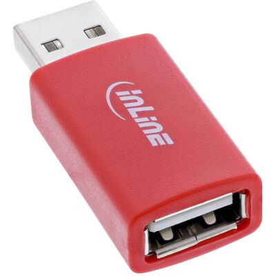 InLine USB-Datenblocker, Adapter USB-A Stecker an USB-A Buchse, 5 V, 1,5 A (USB-A, 4.30 cm), Data + Video Adapter, Rot InLine USB-Datenblocker, Adapter USB-A Stecker an USB-A Buchse, 5 V, 1,5 A (USB-A, 4.30 cm), Data + Video Adapter, Rot