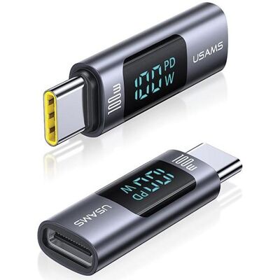 Usams Adapter AU18 USB-C - USB-C Digital Display 100W stalowy/aluminium SJ682TC01 (US-SJ682) (USB Typ-C), Data + Video Adapter, Grau Usams Adapter AU18 USB-C - USB-C Digital Display 100W stalowy/aluminium SJ682TC01 (US-SJ682) (USB Typ-C), Data + Video Adapter, Grau