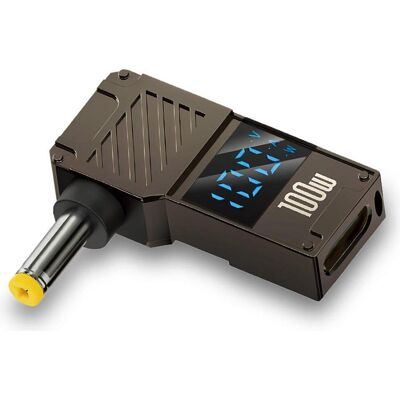Techsuit - Adapter LaptopPlugX (A22) - for Laptop, DC to Type-C, 100W, LED Display - Black (100 W), Notebook Netzteil, Schwarz Techsuit - Adapter LaptopPlugX (A22) - for Laptop, DC to Type-C, 100W, LED Display - Black (100 W), Notebook Netzteil, Schwarz