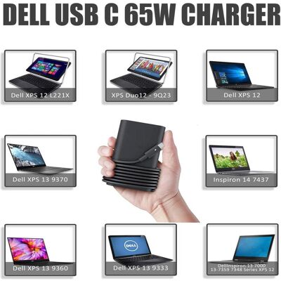 Dell AC Adapter (65W) For Latitude E Series (New Shape) with SA cable (65 W), Notebook Netzteil, Schwarz Dell AC Adapter (65W) For Latitude E Series (New Shape) with SA cable (65 W), Notebook Netzteil, Schwarz