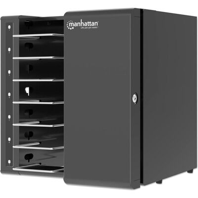 Manhattan 7-Port USB-C Desktop Ladeschrank 315 W, Notebookwagen, Schwarz Manhattan 7-Port USB-C Desktop Ladeschrank 315 W, Notebookwagen, Schwarz