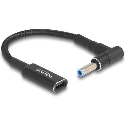 Delock Adapterkabel für Notebook Ladekabel USB Type-C™ Buchse zu HP 4,5 x 3.0 mm Stecker 90° gewinkelt 15, Notebook Netzteil, Schwarz Delock Adapterkabel für Notebook Ladekabel USB Type-C™ Buchse zu HP 4,5 x 3.0 mm Stecker 90° gewinkelt 15, Notebook Netzteil, Schwarz
