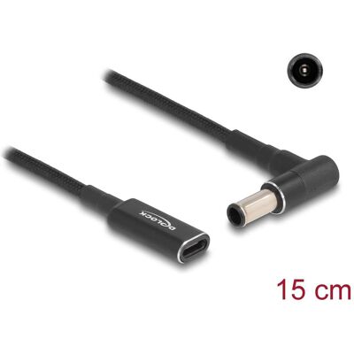 Delock Adapterkabel für Notebook Ladekabel USB Type-C™ Buchse zu Sony 6,0 x 4,3 mm Stecker 90° gewinkelt 1 (0.15 m, USB 3.2 Gen 1, 54 W), USB Kabel Delock Adapterkabel für Notebook Ladekabel USB Type-C™ Buchse zu Sony 6,0 x 4,3 mm Stecker 90° gewinkelt 1 (0.15 m, USB 3.2 Gen 1, 54 W), USB Kabel