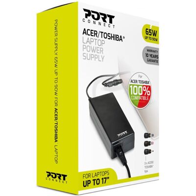 Port Designs PowerSupply 65W ACER/TOSHIBA (65 W), Notebook Netzteil, Schwarz Port Designs PowerSupply 65W ACER/TOSHIBA (65 W), Notebook Netzteil, Schwarz