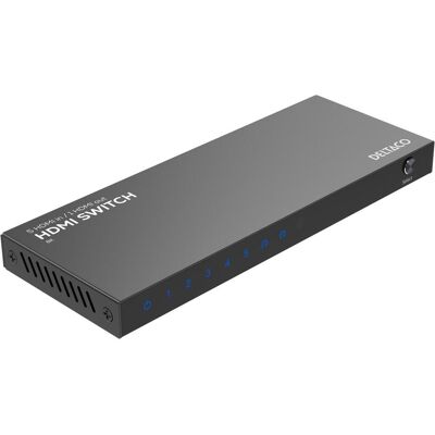 Deltaco HDMI Switch, 5 inputs to 1 output, 8K 60Hz, w/remote, Switch Box Deltaco HDMI Switch, 5 inputs to 1 output, 8K 60Hz, w/remote, Switch Box