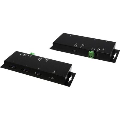 EXSYS USB 3.1 HUB 4-Port Metall-Gehäuse (USB-C, 4 Ports), Dockingstation + USB Hub, Schwarz EXSYS USB 3.1 HUB 4-Port Metall-Gehäuse (USB-C, 4 Ports), Dockingstation + USB Hub, Schwarz
