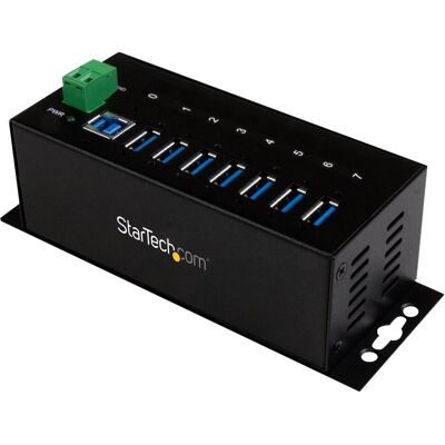 StarTech Industrial Railmount (USB-B, 7 Ports), Dockingstation + USB Hub, Schwarz StarTech Industrial Railmount (USB-B, 7 Ports), Dockingstation + USB Hub, Schwarz