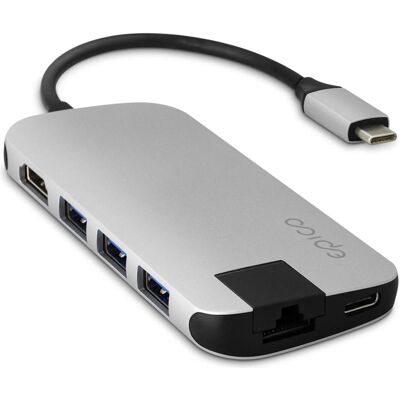 Epico 9915112100020 laptop dock/port replicator USB 3.2 Gen 1 (3.1 Gen 1) Type-C Black, Silver (USB-C, 7 Ports), Dockingstation + USB Hub, Schwarz, Silber Epico 9915112100020 laptop dock/port replicator USB 3.2 Gen 1 (3.1 Gen 1) Type-C Black, Silver (USB-C, 7 Ports), Dockingstation + USB Hub, Schwarz, Silber