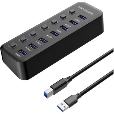 Premiumcord 7-Port USB 3.2 Hub - Schwarz Premiumcord 7-Port USB 3.2 Hub - Schwarz