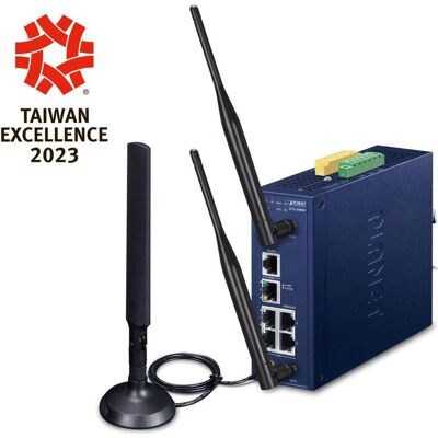 Planet Industrial 5-Port GE LoRaWAN WLAN Gateway LCG-300W-EU, Router, Blau Planet Industrial 5-Port GE LoRaWAN WLAN Gateway LCG-300W-EU, Router, Blau