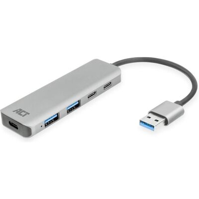 ACT AC6125 (USB-A, 5 Ports), Dockingstation + USB Hub, Silber, Grau ACT AC6125 (USB-A, 5 Ports), Dockingstation + USB Hub, Silber, Grau