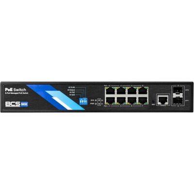 BCS BCS-B-SP08G-2SFP-M Managed PoE Switch mit 8 Ports und 1Gbps SFP Uplink (8 Ports), Netzwerk Switch, Schwarz BCS BCS-B-SP08G-2SFP-M Managed PoE Switch mit 8 Ports und 1Gbps SFP Uplink (8 Ports), Netzwerk Switch, Schwarz