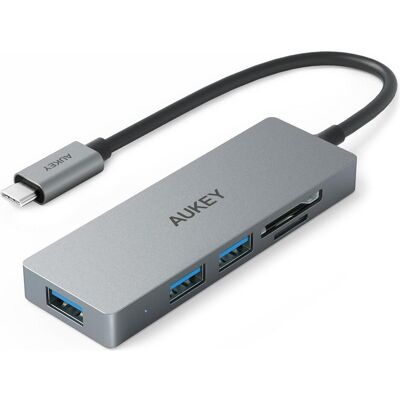 Aukey Cb-C63 (USB-C, 3 Ports), Dockingstation + USB Hub, Schwarz Aukey Cb-C63 (USB-C, 3 Ports), Dockingstation + USB Hub, Schwarz