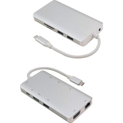 Helos Premium (19 Ports), Dockingstation + USB Hub, Silber Helos Premium (19 Ports), Dockingstation + USB Hub, Silber