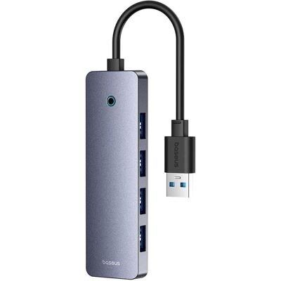 Baseus Hub 4in1 UltraJoy Lite 15cm USB-A to 4x USB 3.0 + USB-C 5V (grey) (USB-A, 4 Ports), Dockingstation + USB Hub, Grau Baseus Hub 4in1 UltraJoy Lite 15cm USB-A to 4x USB 3.0 + USB-C 5V (grey) (USB-A, 4 Ports), Dockingstation + USB Hub, Grau