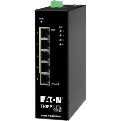 Eaton 5-Port Unmanaged Industrial Gigabit Ethernet Switch - 10/100/1000mbps -10 to 60 C DI (5 Ports), Netzwerk Switch, Schwarz Eaton 5-Port Unmanaged Industrial Gigabit Ethernet Switch - 10/100/1000mbps -10 to 60 C DI (5 Ports), Netzwerk Switch, Schwarz