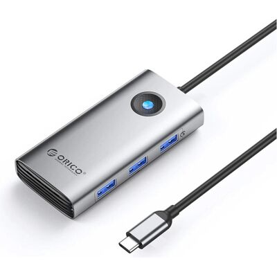 Orico USB-C 6w1 3x USB-A 3.0 1x USB-C PD 100W 1x HDMI 4K 30Hz 1x RJ45 2.5G Ethernet - szara (USB-C, 6 Ports), Dockingstation + USB Hub, Grau Orico USB-C 6w1 3x USB-A 3.0 1x USB-C PD 100W 1x HDMI 4K 30Hz 1x RJ45 2.5G Ethernet - szara (USB-C, 6 Ports), Dockingstation + USB Hub, Grau