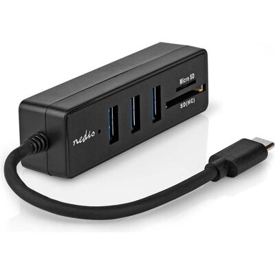 Nedis USB-Hub 1x USB-C™ 3x USB A Buchse 5-Port port(s) USB 3.2 Gen 1 Stromversorgung über (USB-C, 5 Ports), Dockingstation + USB Hub, Schwarz Nedis USB-Hub 1x USB-C™ 3x USB A Buchse 5-Port port(s) USB 3.2 Gen 1 Stromversorgung über (USB-C, 5 Ports), Dockingstation + USB Hub, Schwarz