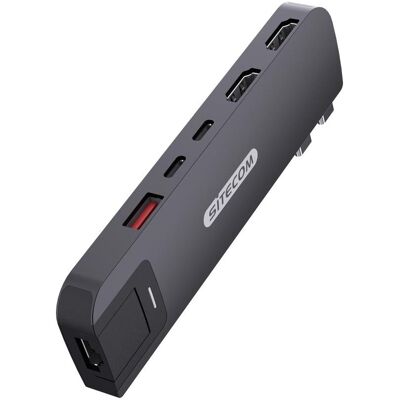 SiteCom MacBook Pro Multiport Hub 6 in 2 Zwart (AC-2101) (USB-C), Dockingstation + USB Hub, Schwarz SiteCom MacBook Pro Multiport Hub 6 in 2 Zwart (AC-2101) (USB-C), Dockingstation + USB Hub, Schwarz