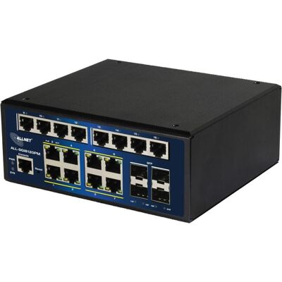 Allnet Switch industrial full managed Layer2+ 20 Port o 20x GbE o PoE Budget 240W o 8x PoE at o 8x G (20 Ports), Netzwerk Switch, Grau Allnet Switch industrial full managed Layer2+ 20 Port o 20x GbE o PoE Budget 240W o 8x PoE at o 8x G (20 Ports), Netzwerk Switch, Grau
