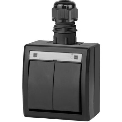 Elektro-Plast SCHALTER 5002-67 2FACH IP65 AQUANT SCHWARZ (2 Ports), Netzwerk Switch, Schwarz Elektro-Plast SCHALTER 5002-67 2FACH IP65 AQUANT SCHWARZ (2 Ports), Netzwerk Switch, Schwarz