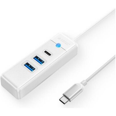 Orico Hub Adapter USB-C to 2x USB 3.0 + USB-C, 5 Gbps, 0.15m (White) (USB-C, 3 Ports), Dockingstation + USB Hub, Weiss Orico Hub Adapter USB-C to 2x USB 3.0 + USB-C, 5 Gbps, 0.15m (White) (USB-C, 3 Ports), Dockingstation + USB Hub, Weiss