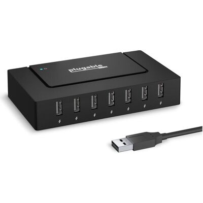 Plugable USB 2.0 Hub 60W Power Adapter (7 Ports), Dockingstation + USB Hub, Schwarz Plugable USB 2.0 Hub 60W Power Adapter (7 Ports), Dockingstation + USB Hub, Schwarz