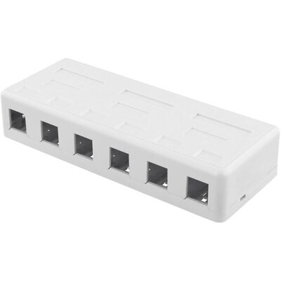 Deltaco Surface mount box for Keystone, 6 ports, white, Zubehör Netzwerk Deltaco Surface mount box for Keystone, 6 ports, white, Zubehör Netzwerk